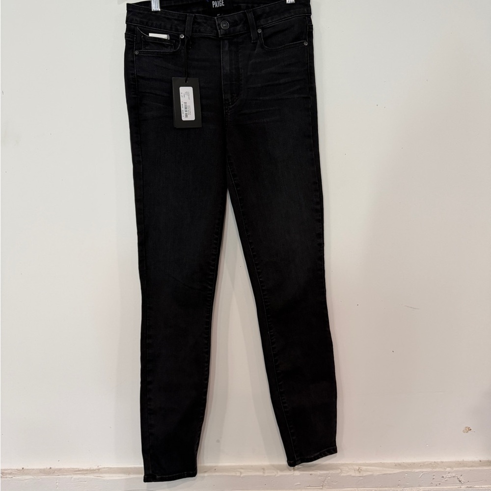 PAIGE Hoxton Ankel Black Skinny Jeans - Sleek High-Rise Style